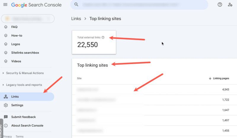 Google Search Console for Link Profile