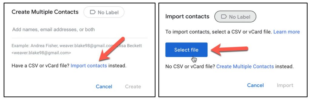 Import contacts from file