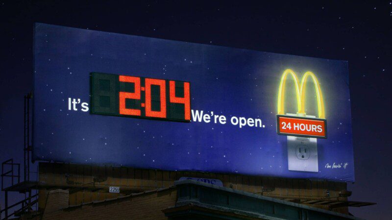 McDonalds Creative Billboard With Clock