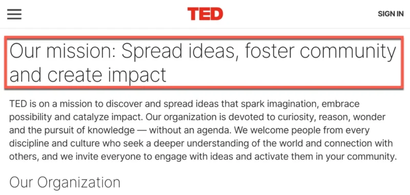 TED mission